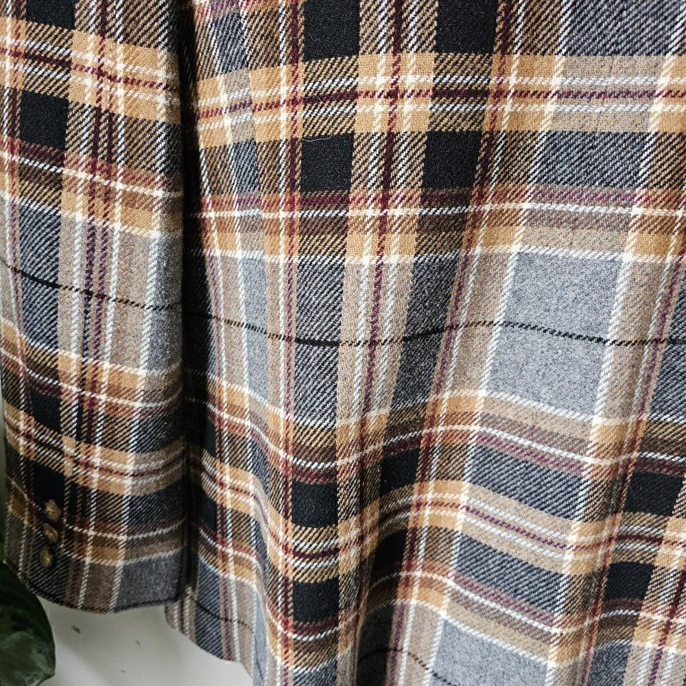 EUC VINTAGE WHITE STAG PLAID WOOL BLEND BLAZER JACKET SIZE 10 / M - Picture 8 of 15